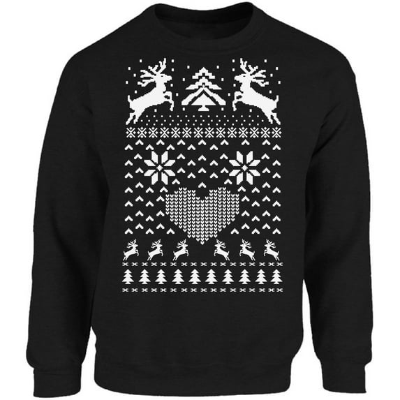 Christmas Deer Unisex Sweatshirt Christmas Sweater for Her Him - S M L XL 2XL 3XL 4XL 5XL Xmas Graphic Tee - Women Men Crewneck Funny Xmas Holiday Gift