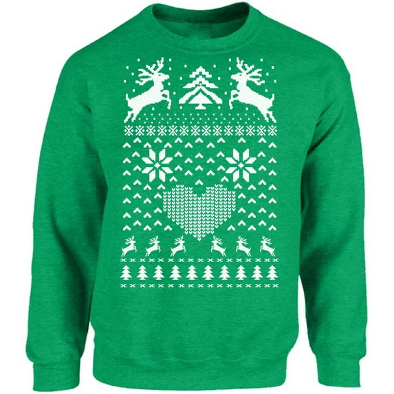 Christmas Deer Unisex Sweatshirt Christmas Sweater for Her Him - S M L XL 2XL 3XL 4XL 5XL Xmas Graphic Tee - Women Men Crewneck Funny Xmas Holiday Gift