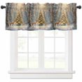 thumbnail image 1 of Christmas Deer Valances for Windows, Xmas Tree Snowflake Night Forest Snowscape Light Filtering Window Treatment Valances, Rod Pocket Small Curtains for Kitchen/Bathroom, 56"x16", 1 of 9