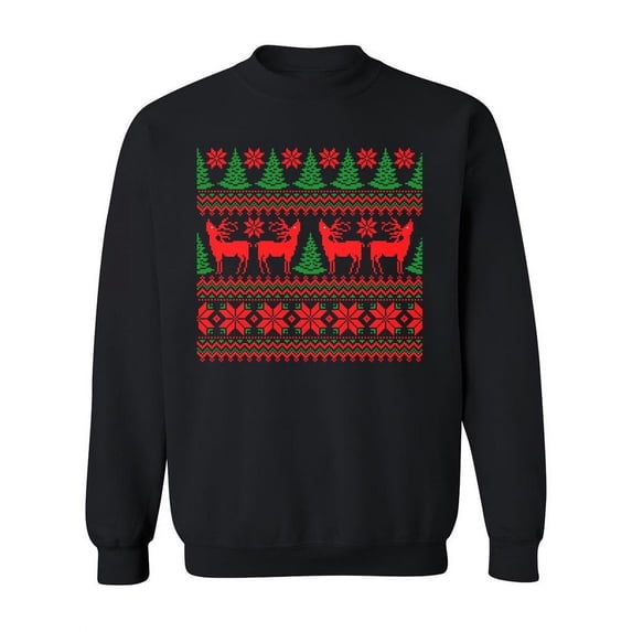 Christmas Deers Design Sweatshirt Women -Image by Shutterstock, Female Small