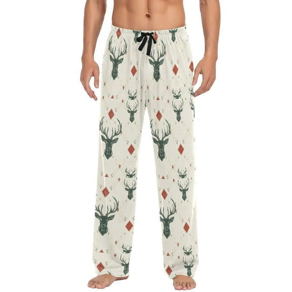 Christmas Deers Men's Pajama Pants with Pocket Lounge Pants Pajama Sleep Pant Pj Comfortable