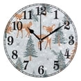 thumbnail image 1 of Christmas Deers Snowflakes Tree Silent Wall Clock 10" Non-Ticking Battery Clock, 1 of 7