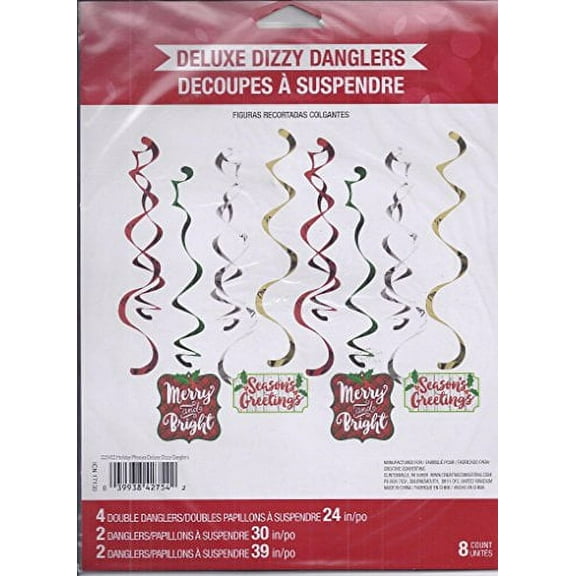 Christmas Deluxe Dizzy Danglers 4/pkg