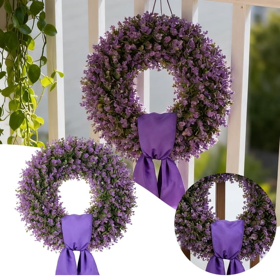 Christmas Deocrations 20 Inch Boxwood Bow Wreath for Front Door Artificial Spring Wreath, Farmhouse Wedding Green Year Round Indoor Outdoor Decor for Christmas Summer St Patricks Day, Plastic