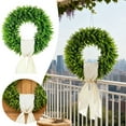 thumbnail image 1 of Christmas Deocrations Boxwood Bow Wreath 20 Inch Artificial Spring Wreath for Front Door, Farmhouse Wedding Green Year Round Indoor Outdoor Christmas Summer Decor, Plastic, 1 of 6