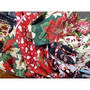 Christmas Designer Cotton Fabric Scraps Bags Fabric Pieces Strips Remnants