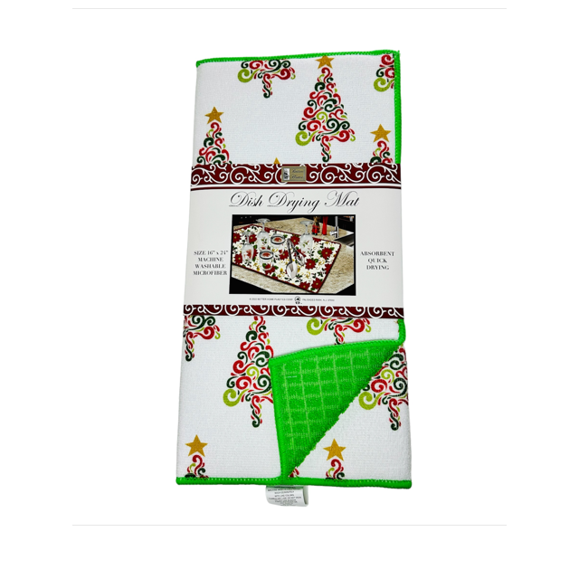 Christmas Designs Microfiber Dish Drying Mat, 16" x 24" , Christmas