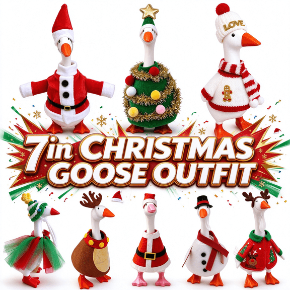 Christmas Desk Goose Outfits 7 Inch Goose Clothes Accessories Black for Desktop Gifts Winter Party Decorations by MPOISVA