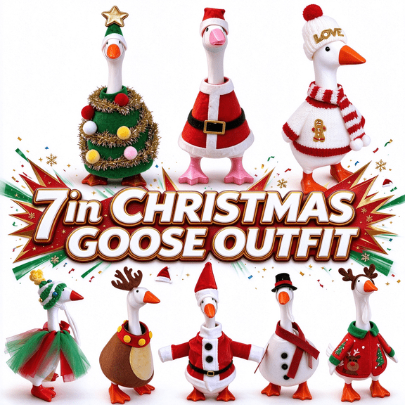Christmas Desk Goose Outfits 7 Inch Goose Clothes Accessories Christmas Goose Clothes Set for Desktop Gifts Winter Party Decorations by MPOISVA