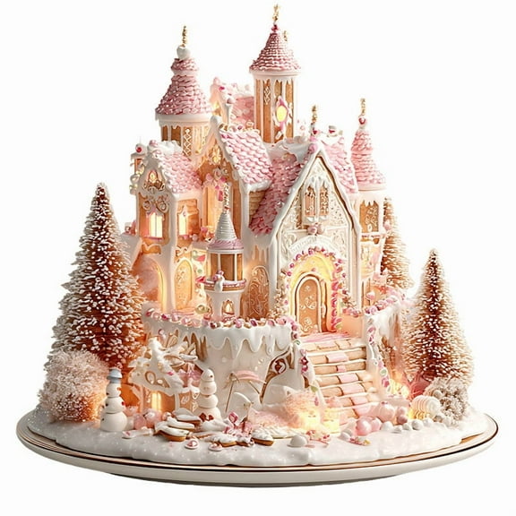 Christmas Desktop Decoration Pink Fairy Cute Pattern Printed Tabletop Acrylic Decoration Gifts for Women Girl (D)