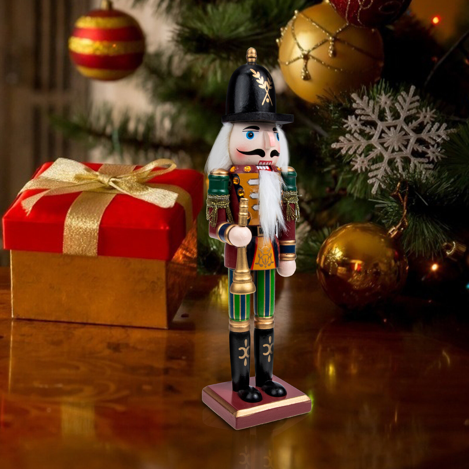 Christmas Desktop Nutcracker Wooden Nutcracker Ornament Xmas Tabletop