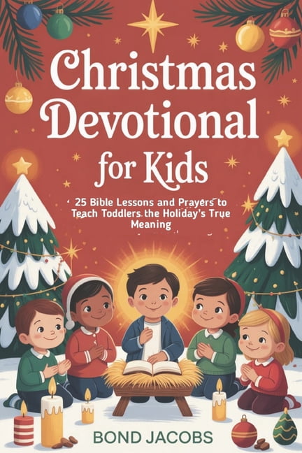 Christmas Devotional For Kids: 25 Bible Lessons and Prayers to Teach Toddlers the Holiday's True Meaning, (Paperback)