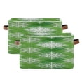 thumbnail image 1 of Christmas Diagonal Green Plaids Snowflakes Square Storage Bins with Handles Collapsible Containing Box 2 Packs, 1 of 9