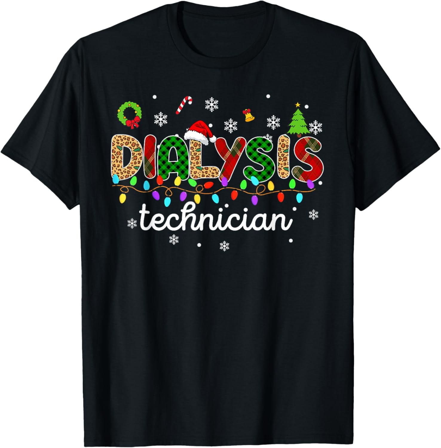 Christmas Dialysis Technician Kidney Leopard Winter Xmas TShirt