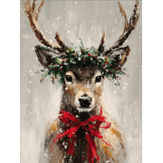 Christmas Diamond Art Kits for Adult, Reindeer Deer Diamond Painting Kits for Beginners, 5D DIY Full Round Drill Gem Art Crafts for Home Decor 12X16Inch