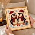 thumbnail image 1 of Christmas Diamond Art Kits for Adults, Golden Framed Pearl Bead Painting Kit, Winter Penguin Santa Hat Snowflake Gift Box Textured Sparkling Handmade Decor for Home Office Holiday Use, 1 of 7