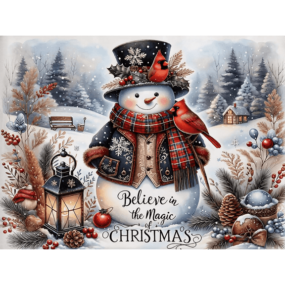 Christmas Diamond Art Kits for Adults, Sonwman Diamond Painting Kits for Beginners, 5D DIY Round Drill Gem Art Paint with Diamonds Dots Crafts Kits for Home Decor 16x12 inch