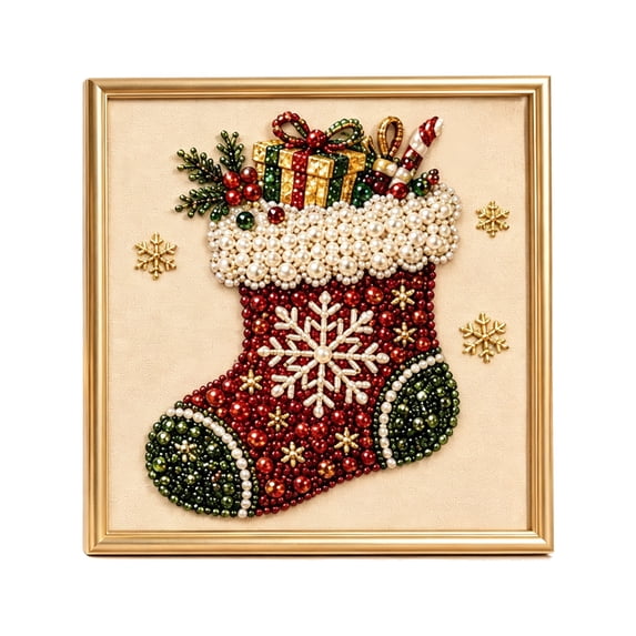 Christmas Diamond Art Kits with Frame 9.84x9.84 Inch for Adults, Pearl Art Kits for Adults, Painting Kits for Adults DIY Pearls for Crafting for Wall Home Decor Gift Giving and Stress Relief(E)
