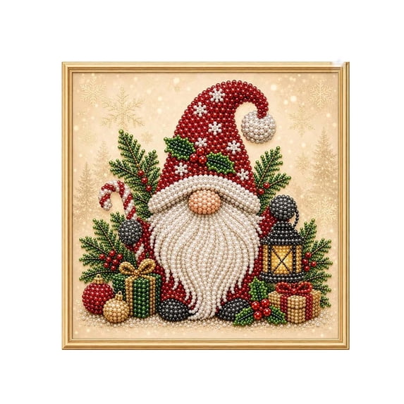 Christmas Diamond Art Painting Kit for Beginners, DIY Pearl Art Set with Frame 9 Classic Holiday Designs for Wall Decor Home Holiday Gift by OVFUIZ