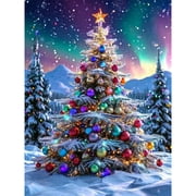 Christmas Diamond Art Painting Kits for Adults, 5D DIY Full Drill Diamond Painting Dots for Home Wall Decor 12 x 16 Inch
