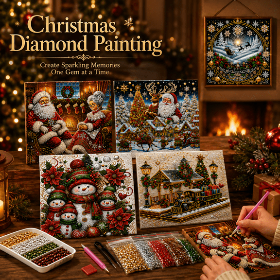 Christmas Diamond Kit Special Shape Santa 5D Painting Art Set