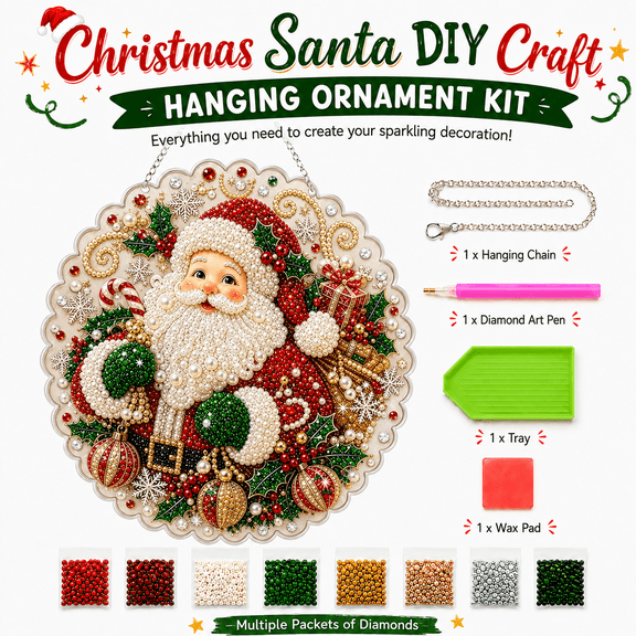 DIY Christmas Diamond Painting Hanging Ornament (7.87 * 7.87inch)