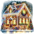 thumbnail image 1 of Christmas Diamond Painting Kit for Adults, Festive 5D Diy Art Featuring Snow Night House Design, Holiday Wall Decor Craft Gift 1 Pack, 1 of 4