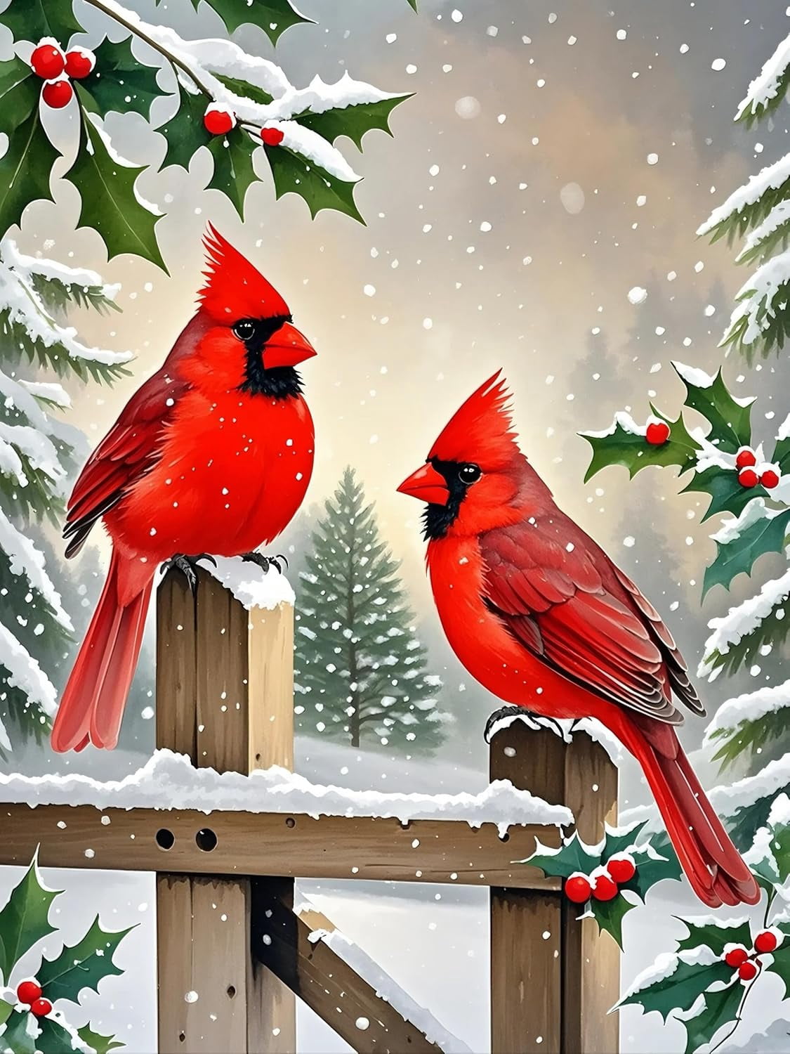 Christmas Diamond Painting Kits for Adults, 5D Cardinal Diamond Art ...