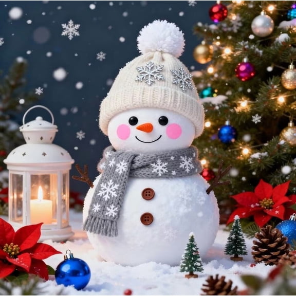 Christmas Diamond Painting Kits, Snowman Diamond Art Kits for Adults, 5D Diamond Painting Kits for Adults, DIY Round Full Drill Gem Art with Diamond Painting for Home Wall Decor 12x16 Inch