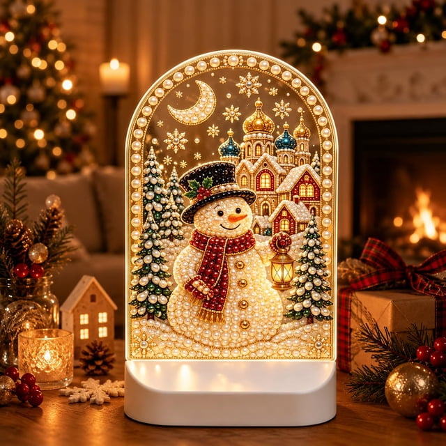 Light Sign Drawing Christmas Diamond Painting USB Night Light Kit, Diamond Art Table Lamps ...