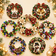 thumbnail image 1 of Christmas Diamond Painting Wreath Kit with LED String Lights, Pearl Diamond Art Kit for Adults, DIY Acrylic Christmas Hanging Ornament for Door Wall Window Home Decor Gift, 1 of 6