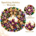 thumbnail image 1 of Christmas Diamond Painting Wreaths For Front Door Hanging Ornament Light Up Pearl Diamond Art Kits For Adults Christmas Decorations For Window Wall Decor(9.84"), 1 of 4