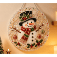 thumbnail image 1 of Christmas Diamond Pearl Painting Suncatcher Kit for Beginners, Pre-Assembled Metal Chain, Acrylic Round Lace Board, 3D Pearl Bead Craft, Festive Window Wall Decor (Snowman), 1 of 8