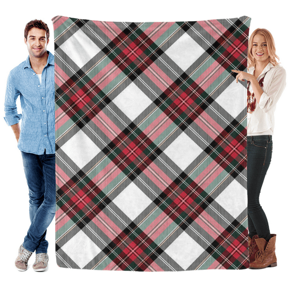 Christmas Diamond Throw Blanket, Christmas Flannel Blanket, Large Size Blanket, Soft Vintage Christmas Decoration, Sofa Bed Holiday Party Gift