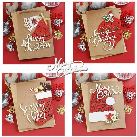 Christmas Dies for Card Making Merry Christmas Die Cuts Metal Cutting Dies for Scrapbooking DIY Album Paper Cards Art Craft Decoration