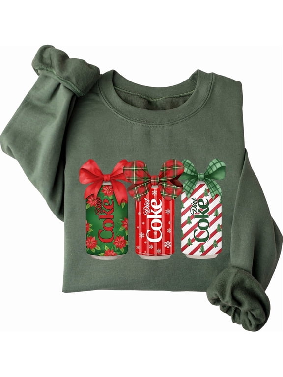 Christmas Diet Coke Sweatshirt Coquette Bow Diet Coke Shirt Merry Chritsmas Tops