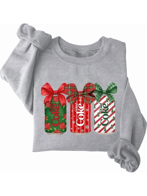 Christmas Diet Coke Sweatshirt Coquette Bow Diet Coke Shirt Merry Chritsmas Tops