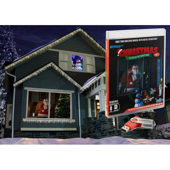 Christmas Digital Decoration on USB Includes 7 AtmosFX Video Effects for Christmas