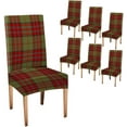 thumbnail image 1 of Christmas Dining Chair Cover,Red Green Plaid Stretch Removable Washable Dining Chair Protector Cover Seat Slipcover for Hotel,Dining Room,Ceremony,Banquet Wedding Party,Style-6, 1 of 1