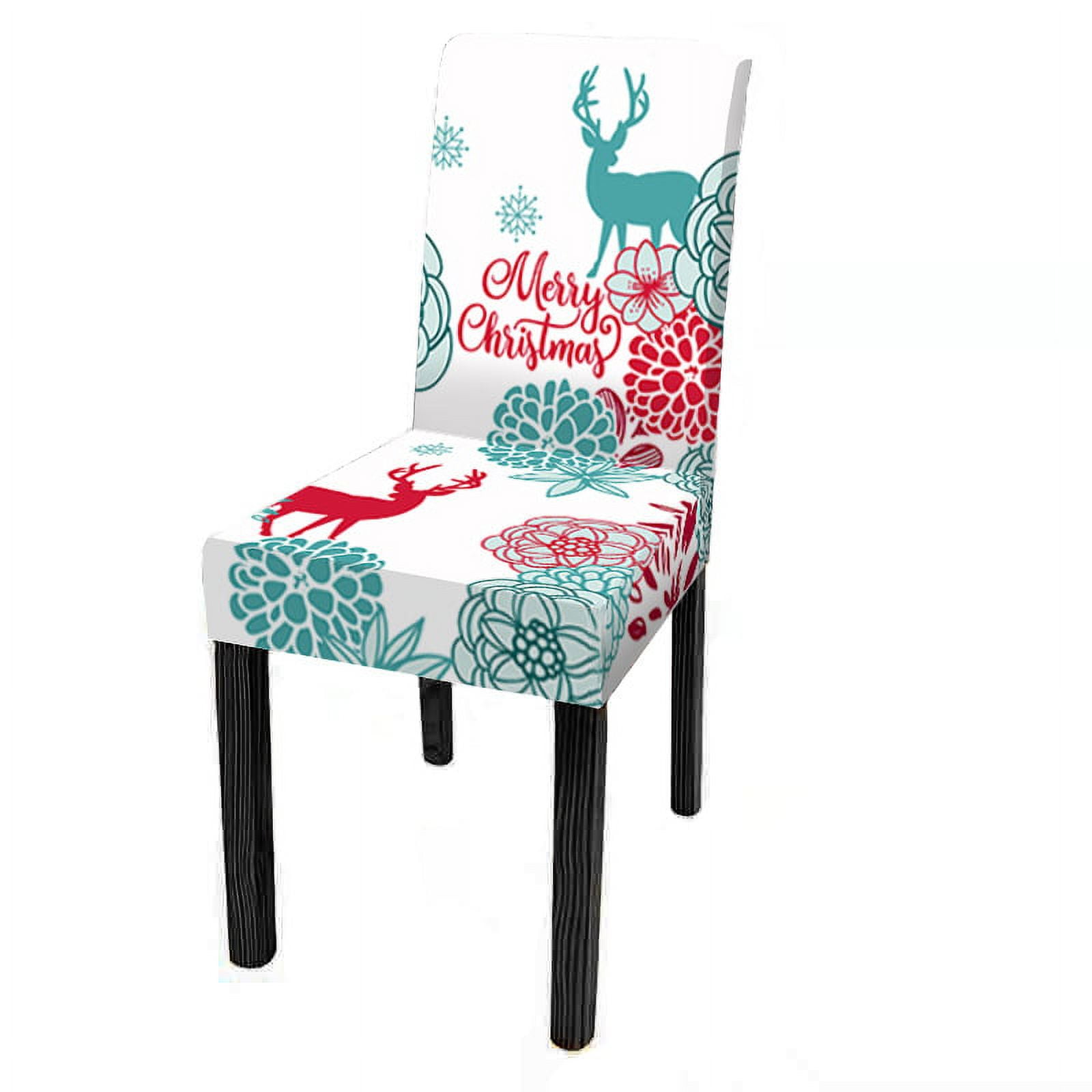 Christmas Dining Chair Covers Set of 4 Kitchen Xmas Chair Slipcovers