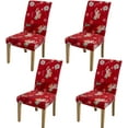 thumbnail image 1 of Christmas Dining Chair Covers, Xmas Stretch Chair Protector Slipcovers,anta Claus,Christmas Socks, Candy Cane,Elk,Snowflake Poinsettia Spandex Parsons Chair Cover Set of 4 (Christmas-17), 1 of 6