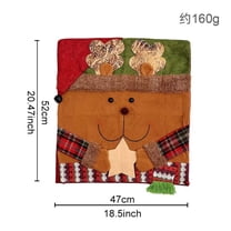 Christmas Dining Chair Slipcover, Cute Snowman Elk Santa Claus Back Chair Cover for Dining Room Chairs Holiday Decorations Xmas Indoor Decor