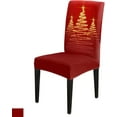 thumbnail image 1 of Christmas Dining Chair Slipcover, Poinsettia Leaves Winter Snowflake Red Chair Protector Stretch Parsons Chair Covers for Dining Room, Restaurant, Kitchen, Party, Set of 6, 1 of 5