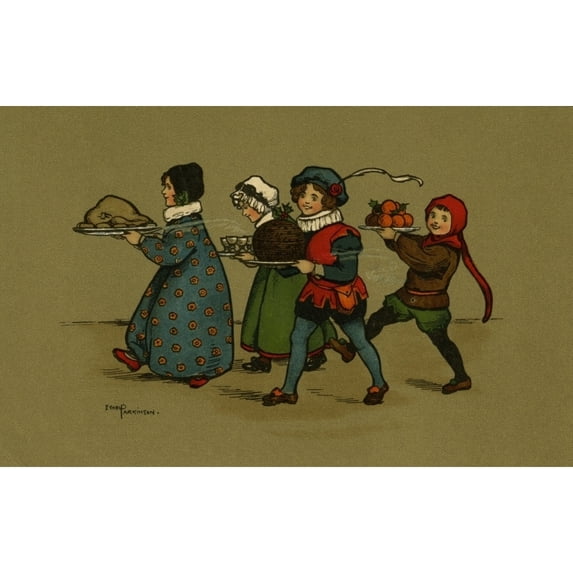 Christmas Dinner Carried In Poster Print By Mary Evans Picture Librarypeter & Dawn Cope Collection