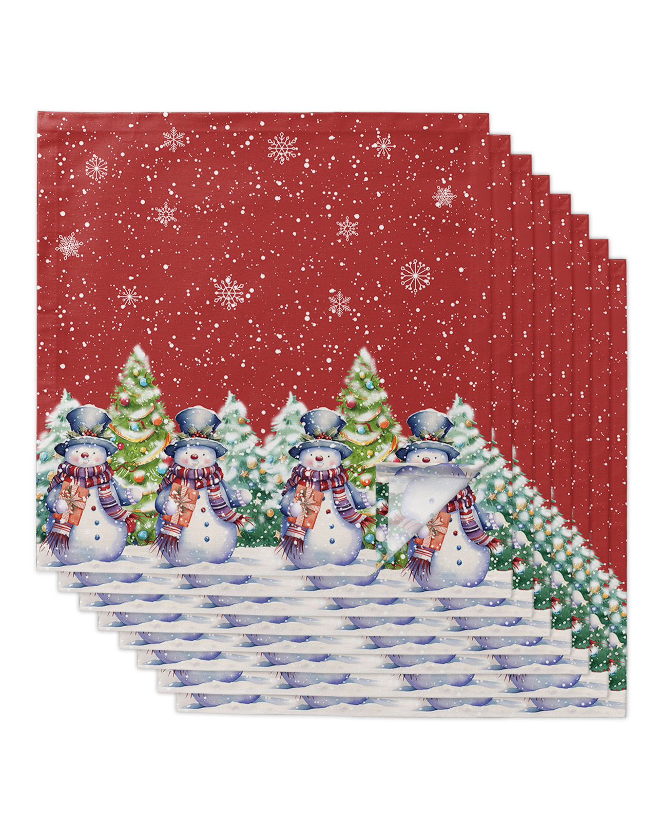 Christmas Dinner Napkins Cloth Set of 8, Polyester Napkins 20 x 20 Inch