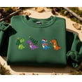 thumbnail image 1 of Christmas Dinosaur Embroidered Sweatshirt: Festive Dino Gift, 1 of 4