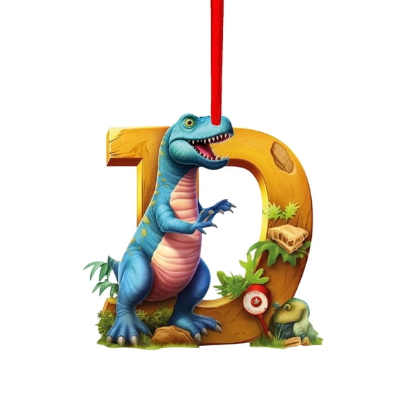 Christmas Dinosaur Ornaments 26 Letter Cartoon Pendant, Dino Figures Hanging Gift for Christmas Tree, Funny Dinosaur Decor for Kids, Christmas Dinosaur Cartoon Pendant,Christmas Decor