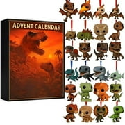 Christmas Dinosaurs 2D Advent Calendar Daily Surprises Xmas Tree Ornaments Funny Figure 24 Pairs Blind Box New Year Holiday Party Decor