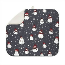 Christmas Dish Drying Mat 16x18 Inch, Ultra Absorbent Microfiber Dish Rack Pad Drainer Mat for Kitchen Counter, Coffee Bar, Festive Holiday Decor.