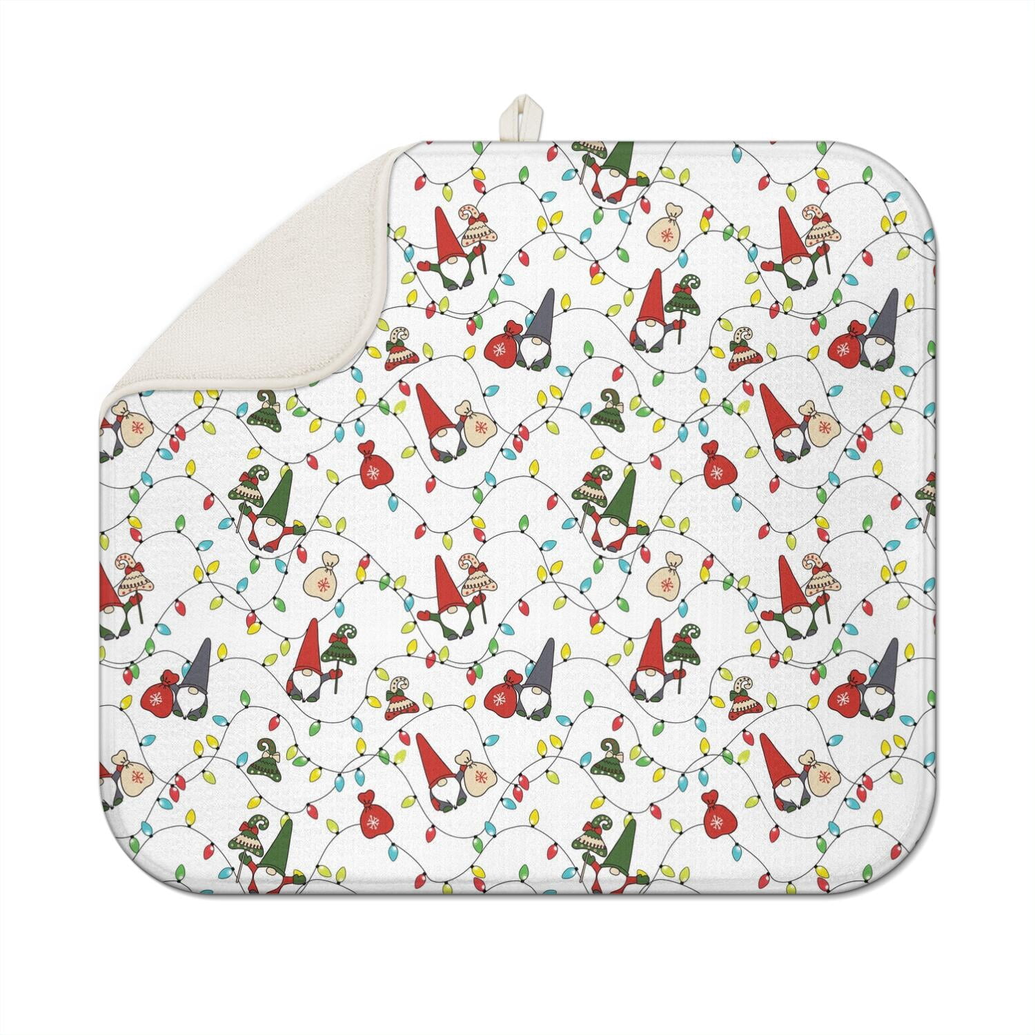 Nautical Dish Drying Mat – 16x18 Inch Absorbent Reversible Mat For Kitchen Counter | Ship Deck Design Microfiber Pad